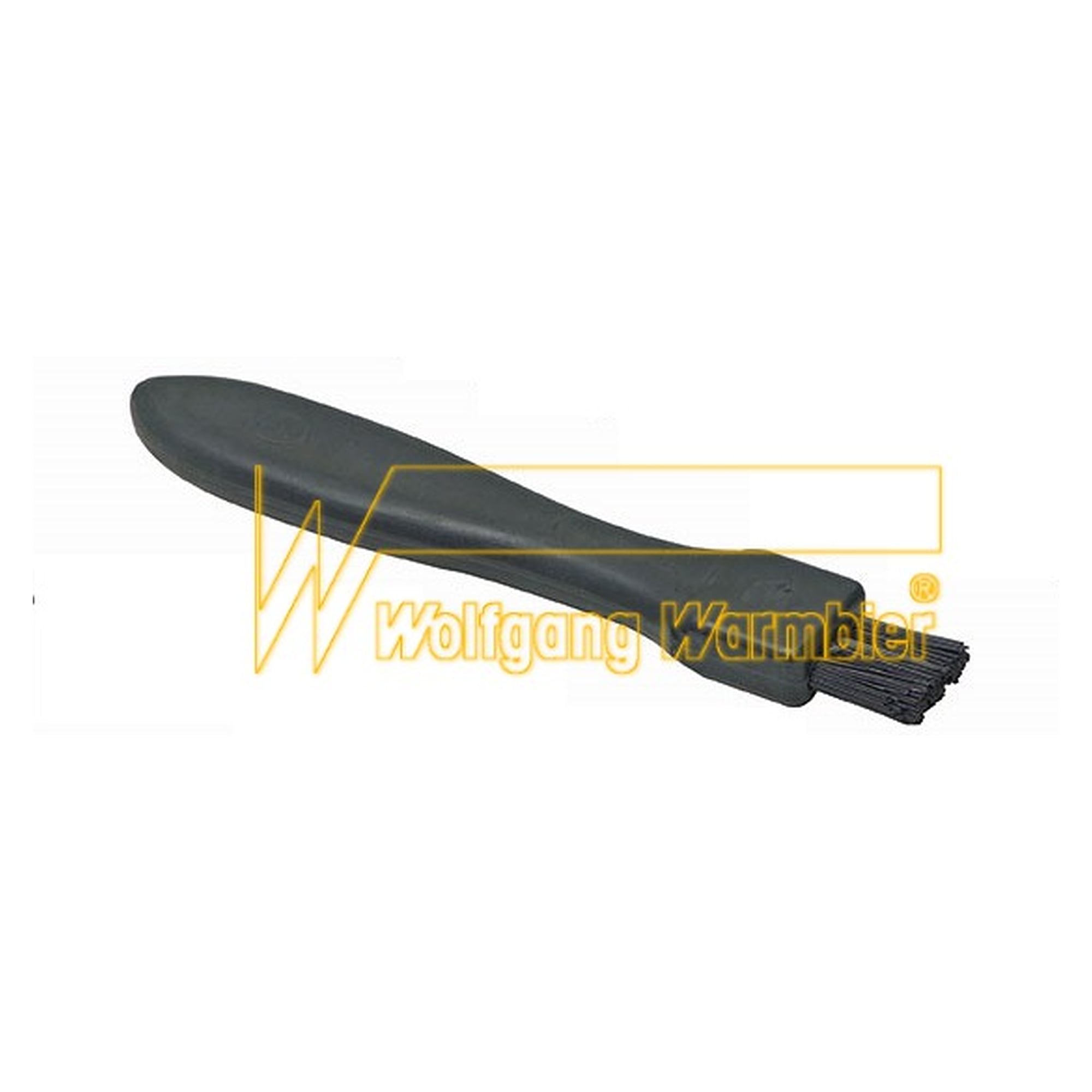 Brosse plate ESD dure, poils nylon noirs conducteurs, 19 mm - Warmbier 6103.B.104