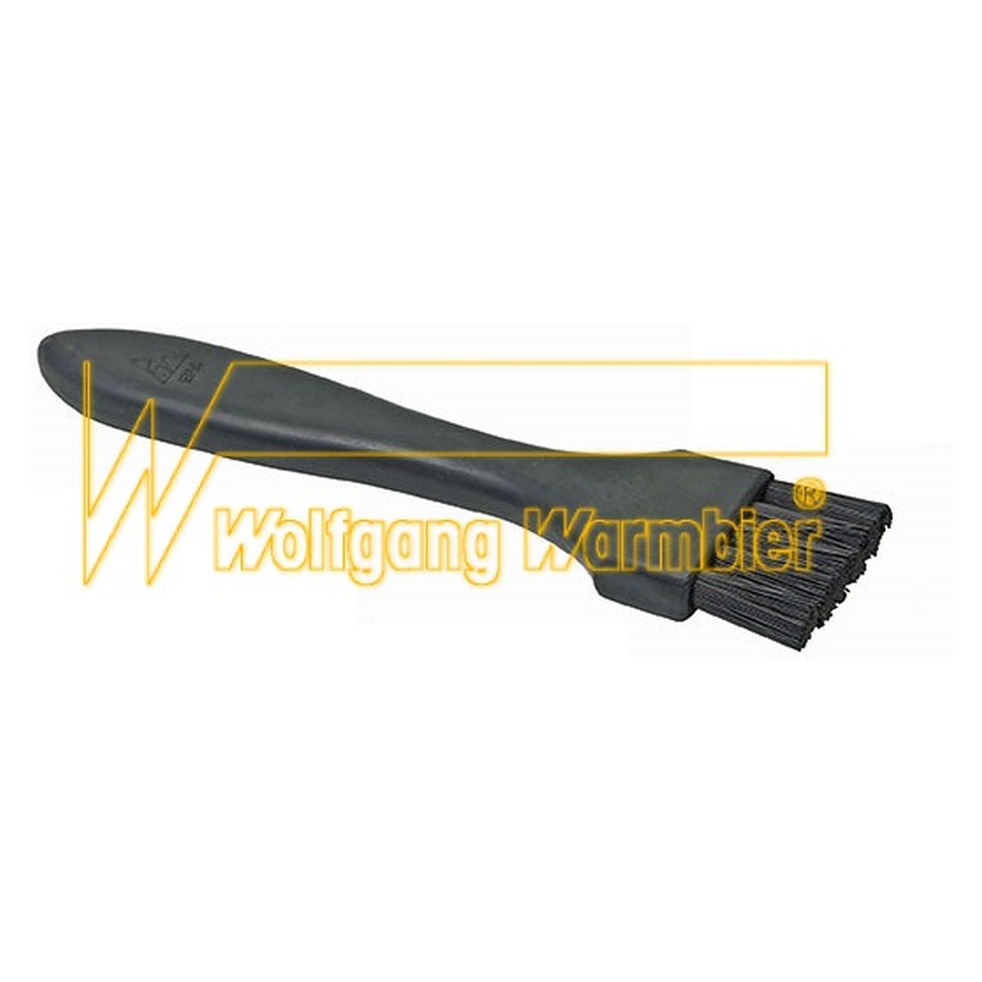ESD Flat Brush, Hard, Conductive Black Nylon Bristles, 38 mm - Warmbier 6103.B.106