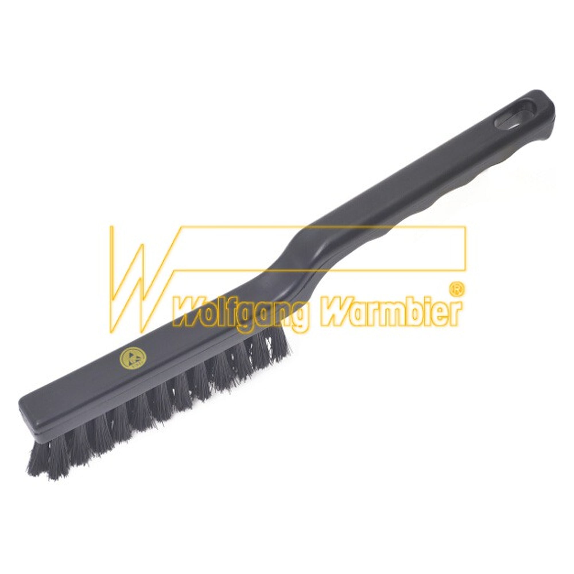 Petite brosse à main ESD, manche en PP conducteur dans la masse, poils nylon, 275 mm - Warmbier 6105.120.K