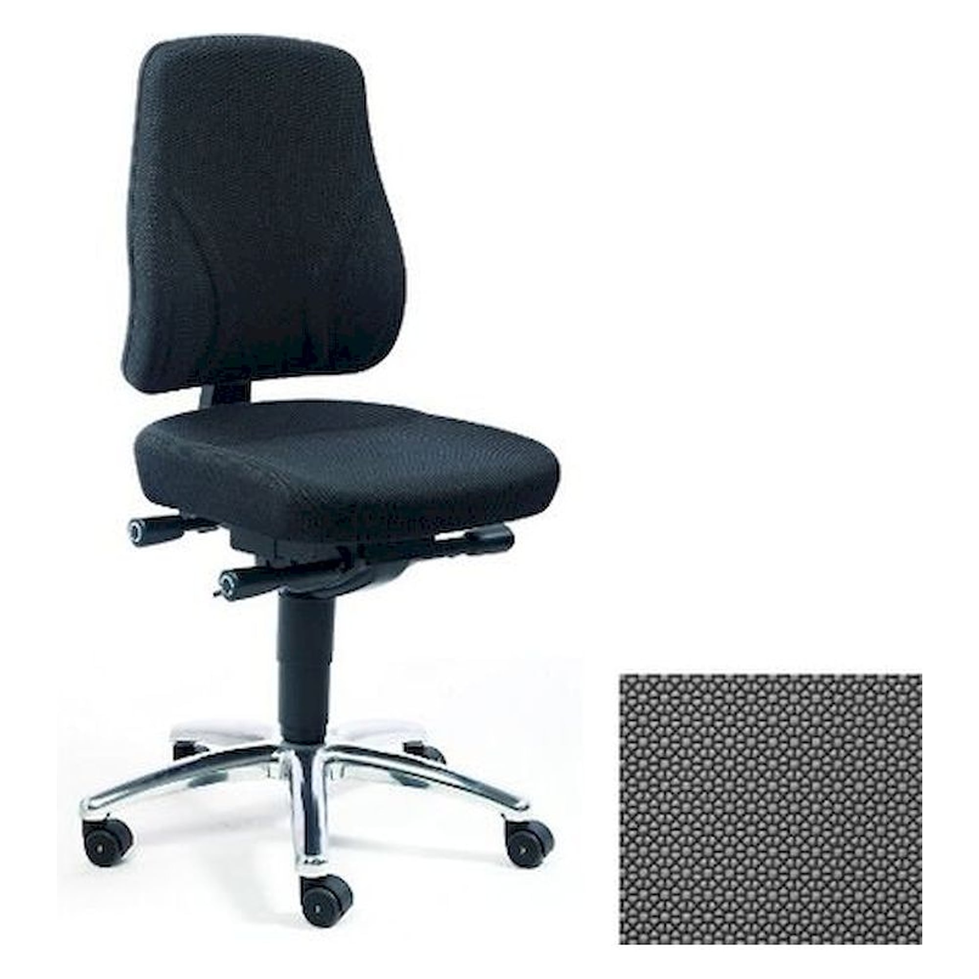 WARMBIER 1700.KSP.ST. ESD chair COMFORT PLUS SUPERTEC, grey, soft castors, 430 - 540 mm