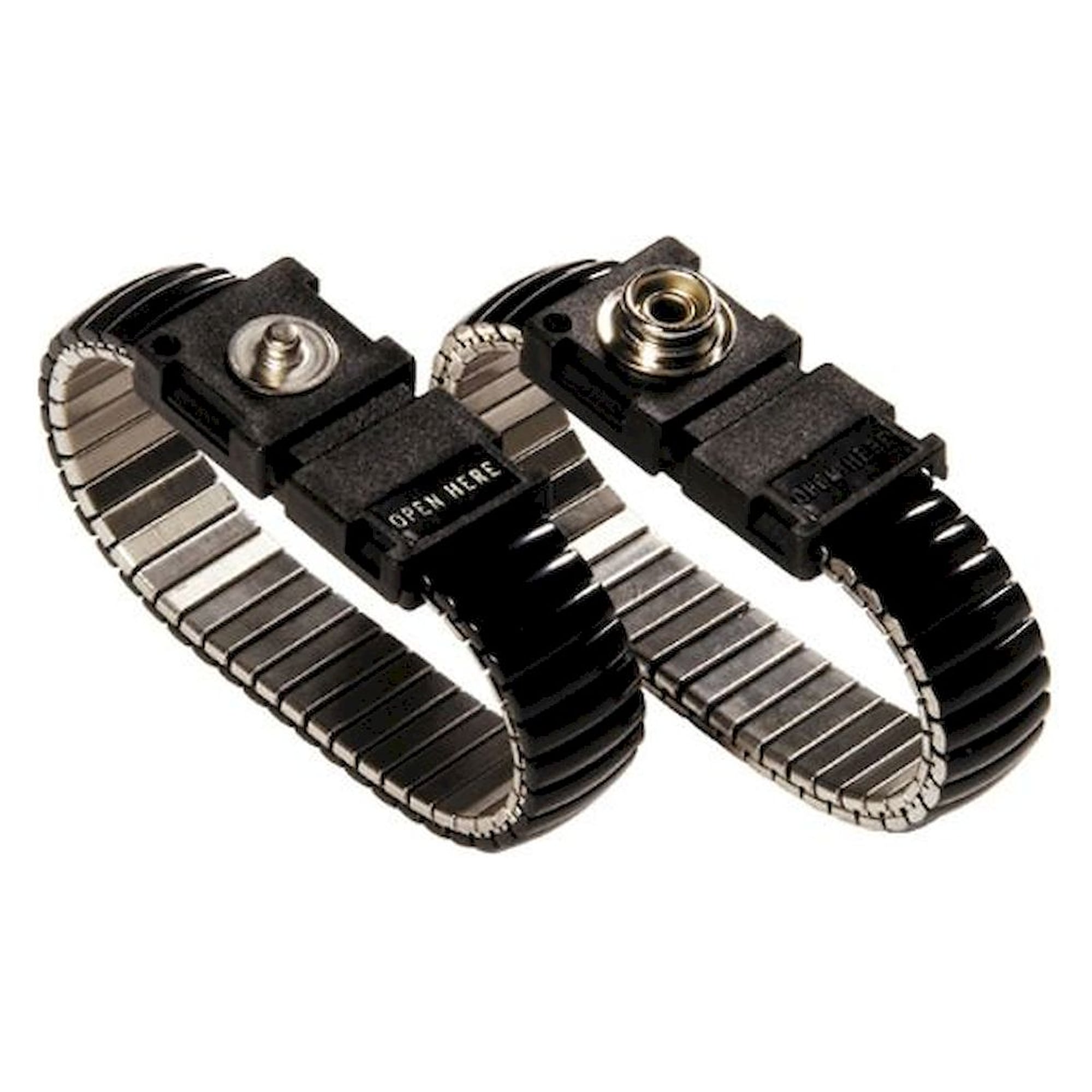 Warmbier 2052.750.5.3. ESD Armband, Metallglieder, schwarz, 3 mm Druckknopf
