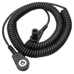 Warmbier 2101.751.3.2. ESD spiral cable, 1 MOhm, black, 2,4 m, 3 mm push button