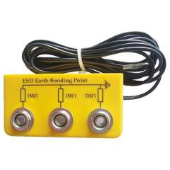 Warmbier 2200.W.3. ESD Earthing box, 3x10 mm DK, yellow, angled