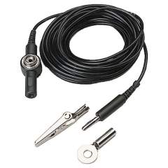 Warmbier 2250757. ESD earthing cable, 10 mm push button with protective cap/banana plug socket, L = 3 m