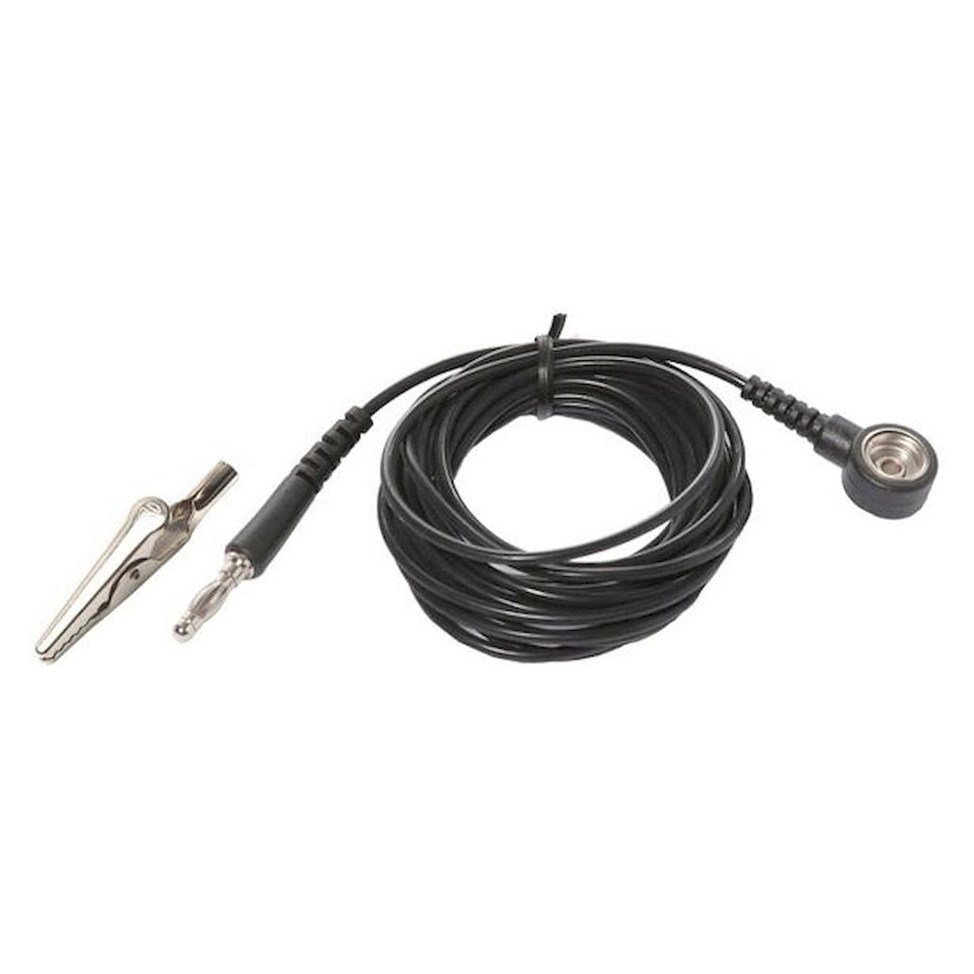 Warmbier 2250765. ESD Erdungskabel, 10 mm Druckknopf/Bananenstecker, L = 3 m