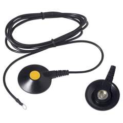 Warmbier 2250.790.2. ESD earthing cable with protective cap, 10 mm push button / 4 mm eyelet, L = 4.5 m