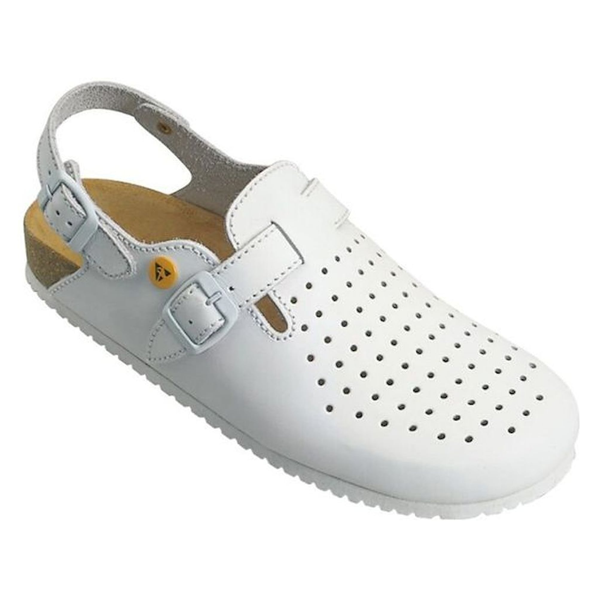 ESD Clogs Damen/Herren Elektra, Fersenriemen, weiß, Größe 47
