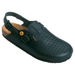 WarmbierESD Clogs Ladies/Men Elektra, heel strap, blue, size 36