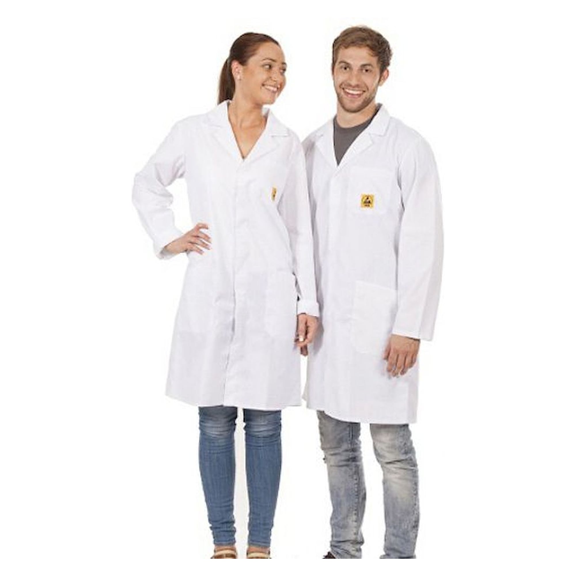 Warmbier 2610.AM160.4XL. ESD Arbeitsmantel unisex weiß, 3/4 Länge, 4XL