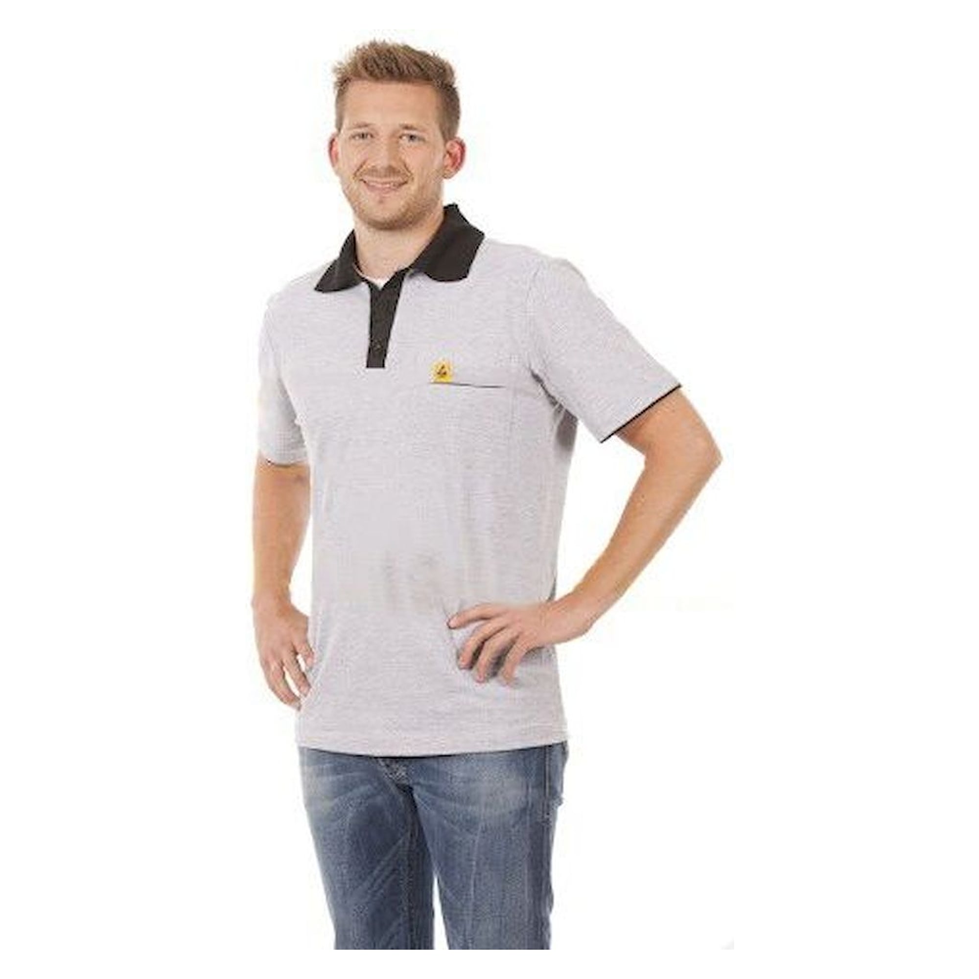 Warmbier 2625.P.M. ESD Polo-Shirt kurzarm, grau, unisex, M
