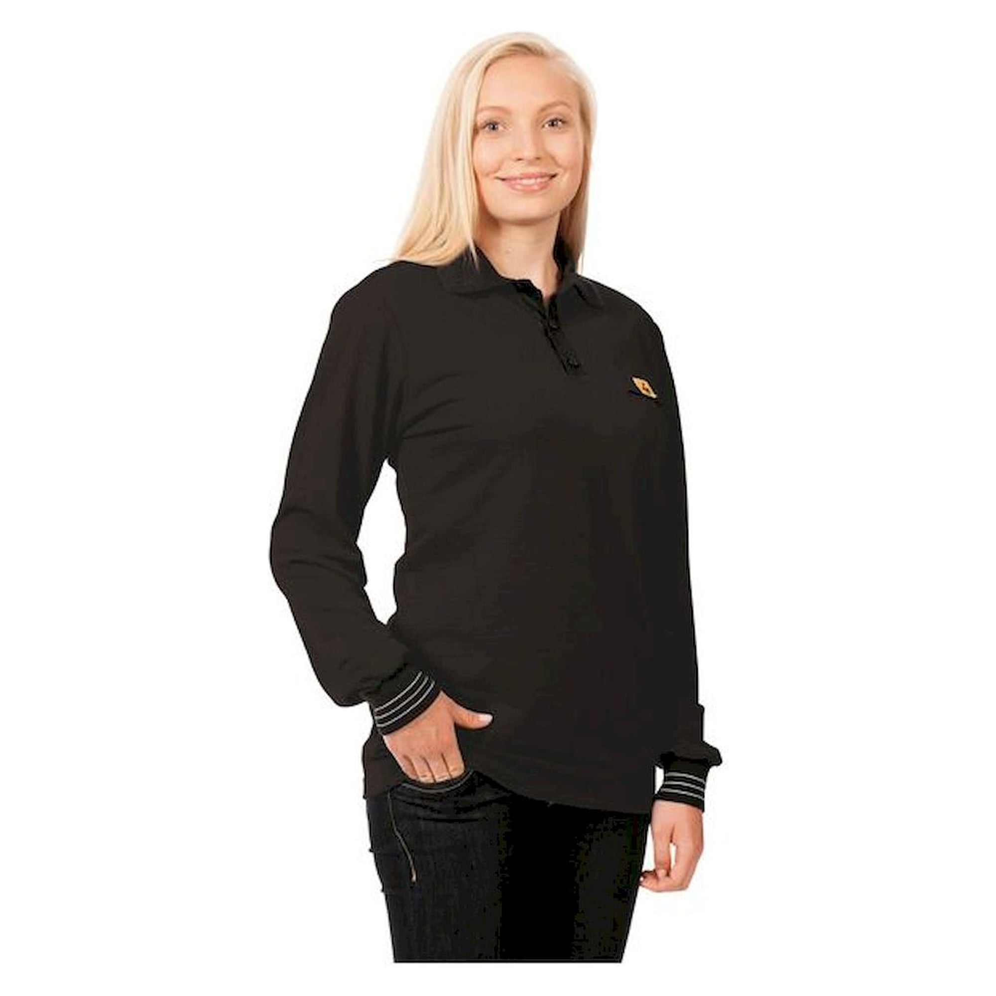 Warmbier 2649.P.L. ESD Polo-Shirt langarm, schwarz, unisex, L