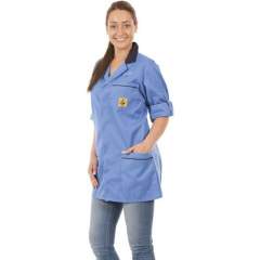 Warmbier 2660.KL160.B.3XL. ESD work coat, unisex, blue/dark blue, short, 3XL