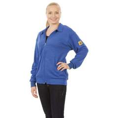Warmbier 2671.SJ.B.XL. ESD sweat jacket long sleeve, blue, unisex, XL
