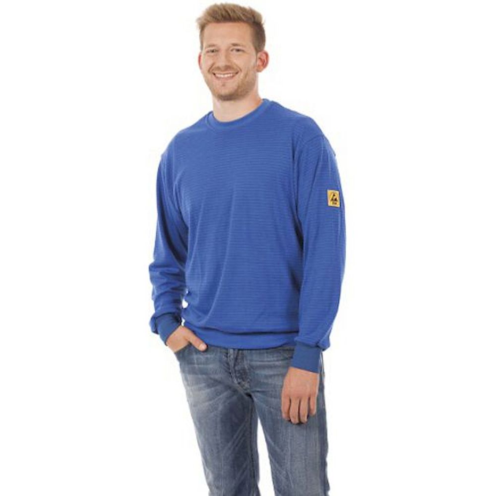 Warmbier 2671.SS.B.M. ESD Sweatshirt langarm, blau, unisex, M