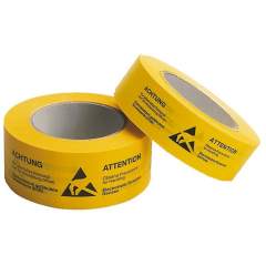 Warmbier 2800.T.3866.DE. Paper tape, yellow, 38 mmx66 m roll, German/English