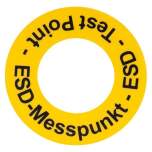 Warmbier 2822.1.MP.DE. Floor marking sticker ESD measuring point, yellow, PVC