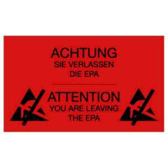 Warmbier 2850.150300.R.DE. Warning sticker, PVC, red, 150x300 mm, German/English