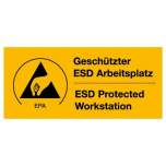 Warmbier 2850.4090.DE. Warning sticker "ESD Workstation"