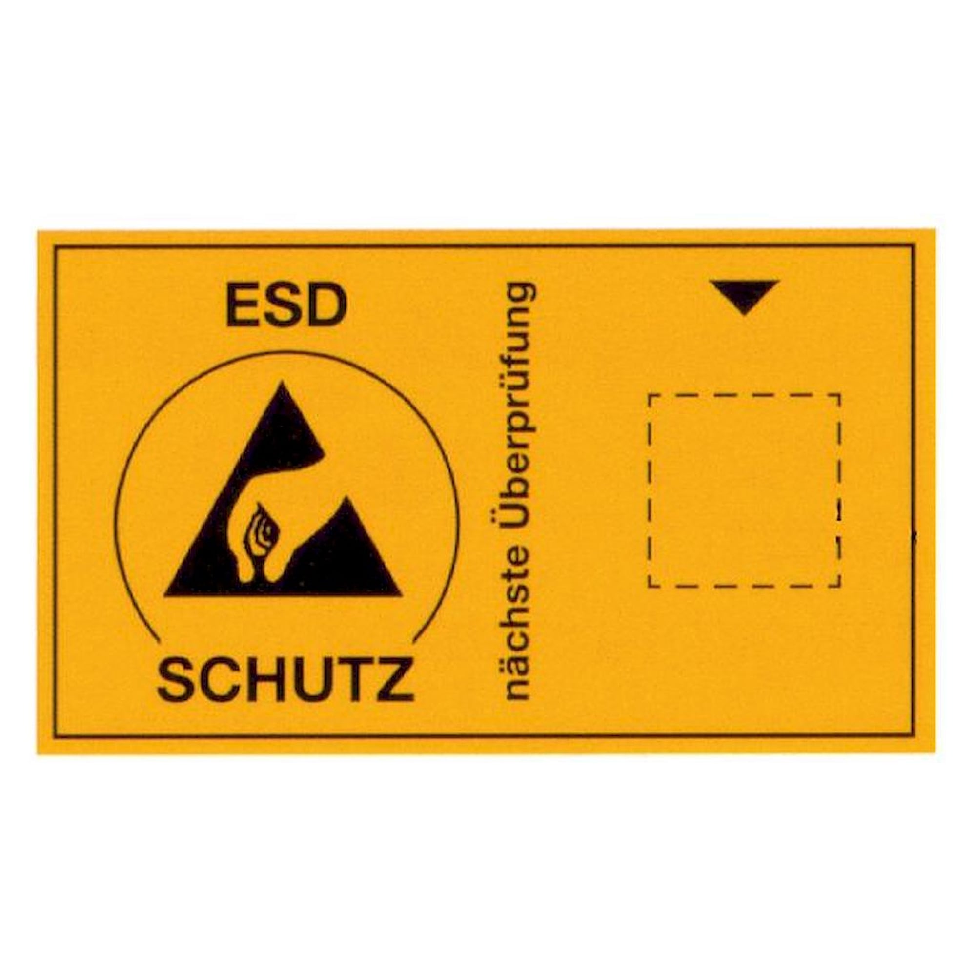 Warmbier 2850.6035.D. Aufkleber mit ESD-Symbol für Fälligkeitsmarke, deutsch