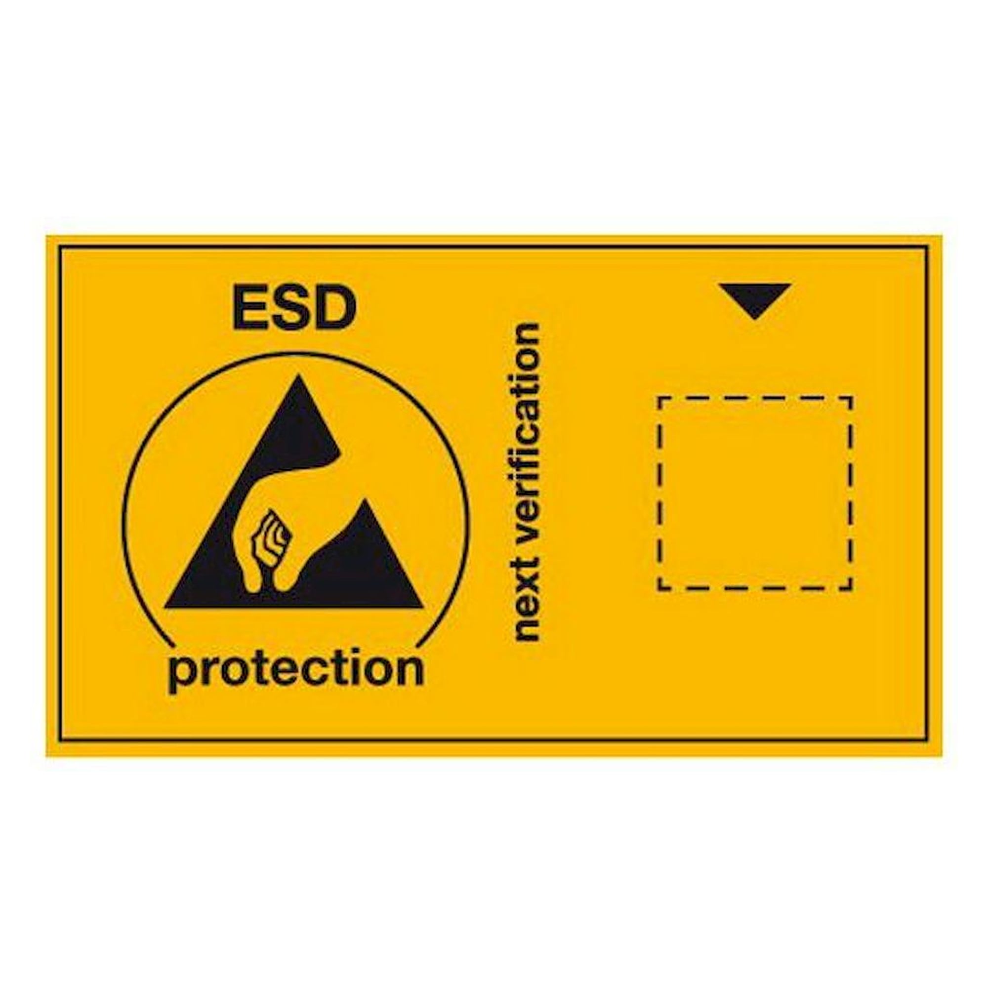 Warmbier 2850.6035.E. Aufkleber mit ESD-Symbol für Fälligkeitsmarke, englisch