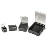 Warmbier 5100883. SMD folding box, black with transparent, metallized lid, 68x57x15 mm