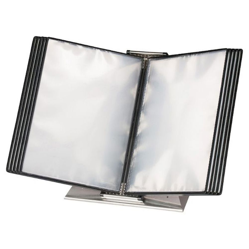 Warmbier 5600101. ESD Tischständer mit 10 DIN A4 Schwenktafeln, TARIFOLD IDP-STAT, transparent