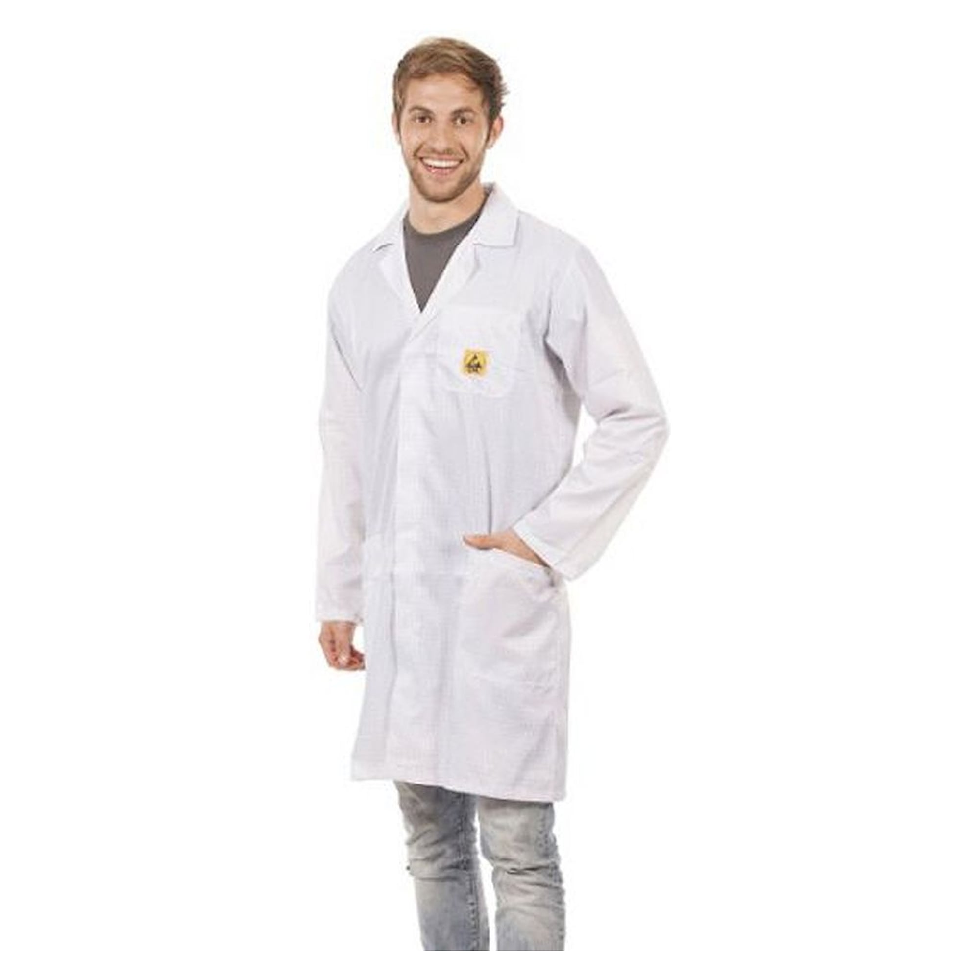 Warmbier 8710.AM120.M. ESD Arbeitsmantel, unisex, weiß, 3/4 Länge, M