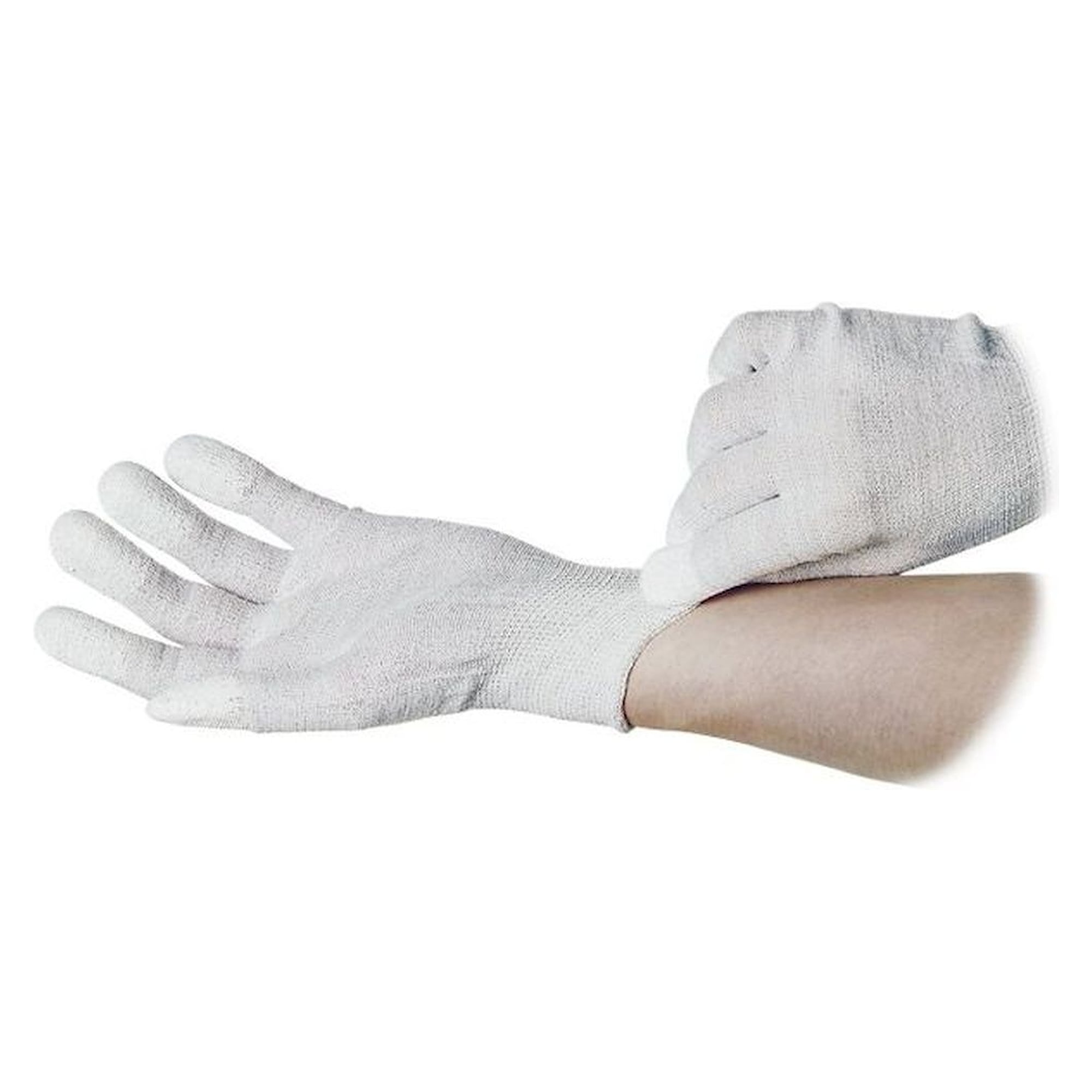 WARMBIER 8745.APU.L. ESD-Handschuhe mit Bündchen, weiß, Pu-Gummierung Fingerspitzen, Gr. L
