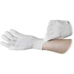 WARMBIER 8745.APU.L. ESD gloves with cuff, white, pu-rubber fingertips, size L