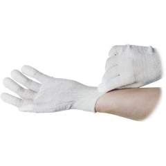 WARMBIER 8745.APU.L. ESD gloves with cuff, white, pu-rubber fingertips, size L