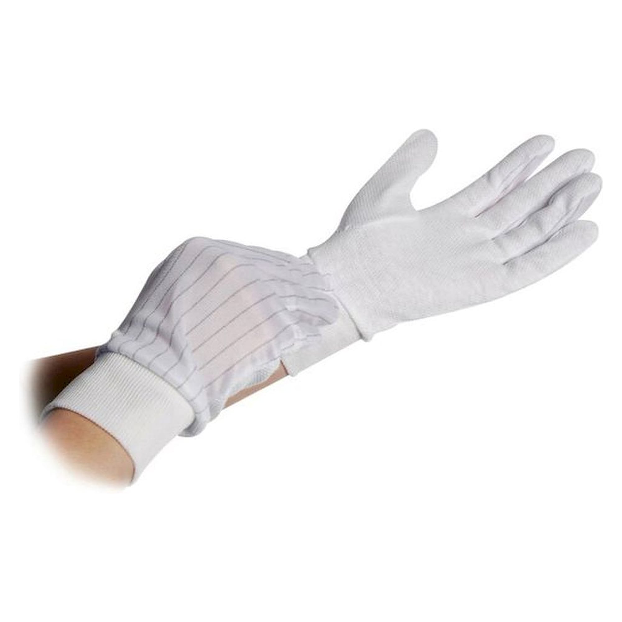 WarmbierESD glove polyester, with PVC nubs, PU = 10 pairs, L