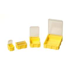 Warmbier 5101.Y.880. SMD-Klappbox, gelb mit transparentem, metallisiertem Deckel, 16x12x15 mm