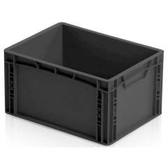 ESD container, black, 400x300x220 mm