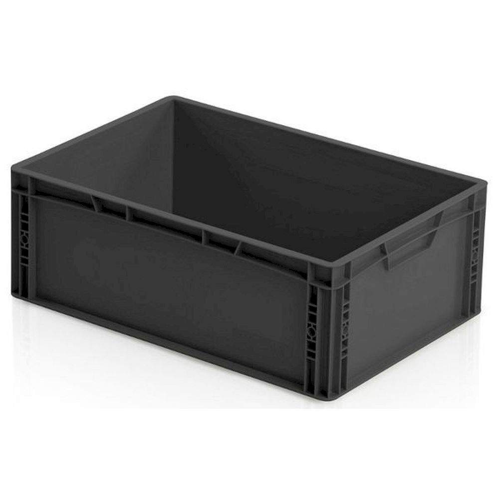 ESD container, black, 600x400x220 mm