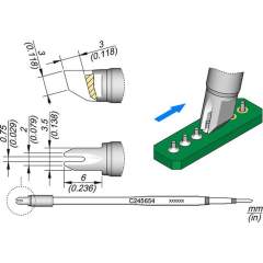 JBC C245654. Soldering tip Drag, 0,75 L, C245654