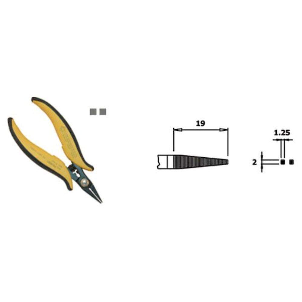  PN 5001 D. Pince coupante plate ESD, courte/pointue, mâchoires 19 mm