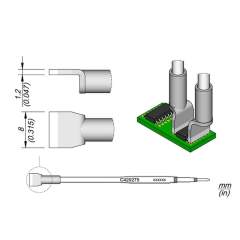 JBC C420275. Blade-shaped soldering tip, 8 mm, C420, C420275