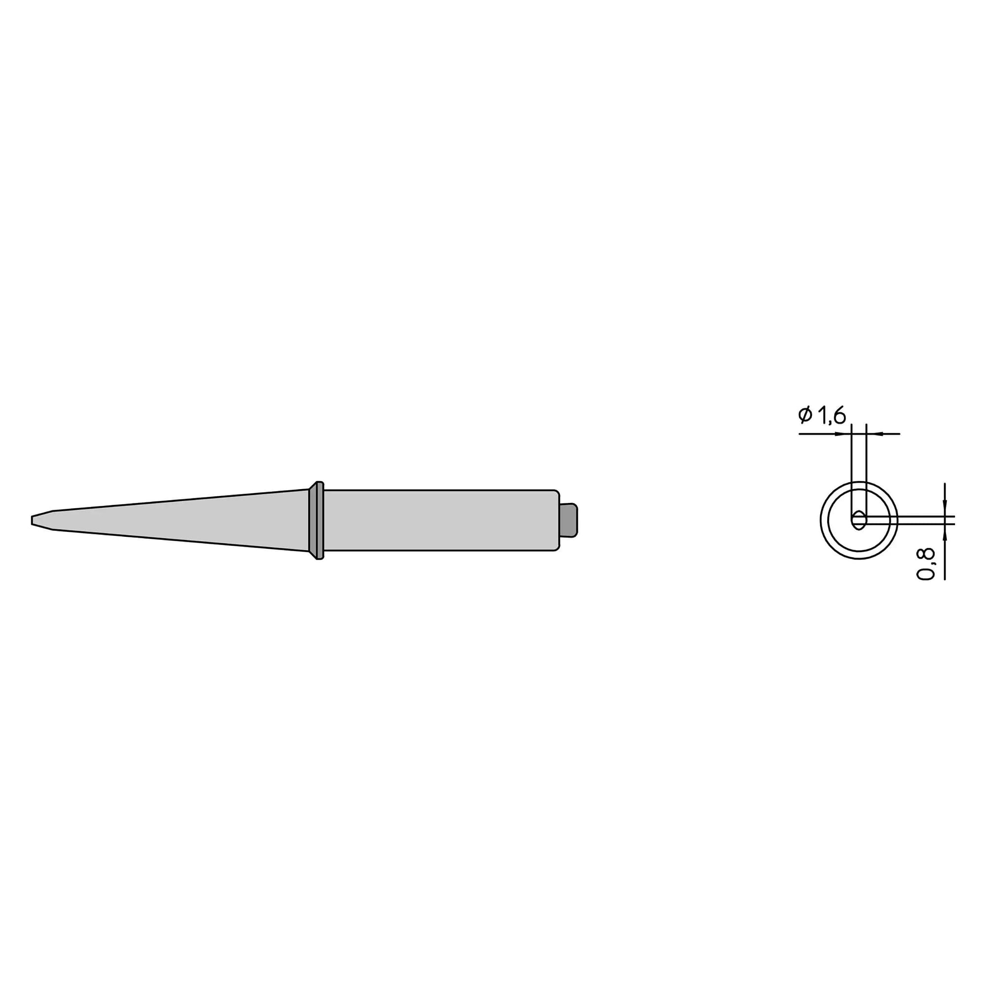Magnastat-Lötspitze CT5 A8 Meißelform 1,6 mm, 425 °C für W 61, VPE 10 Stück - Weller 4CT5A8-1