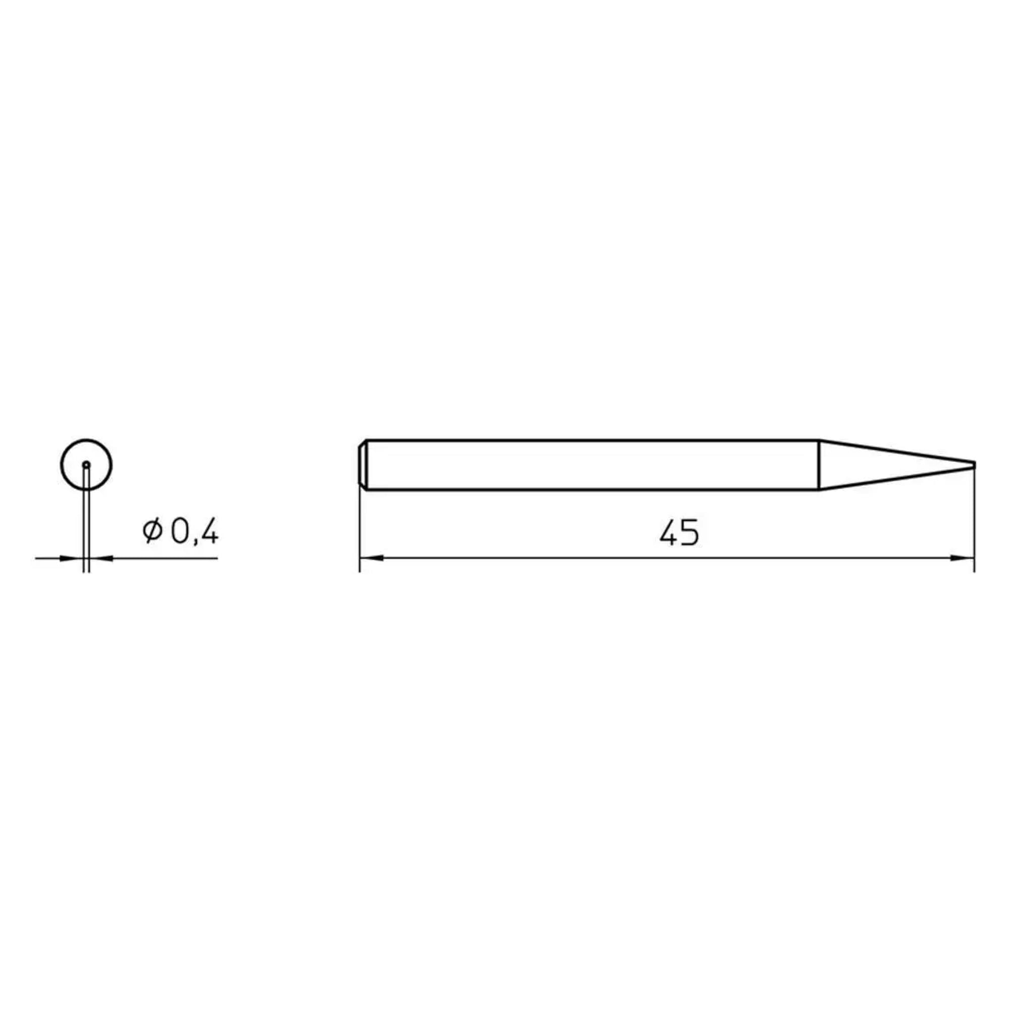 Needle Soldering Tip Ø 0.4 mm, SPI15 210 for SPI 16, pack of 10 - Weller 4SPI15210-1