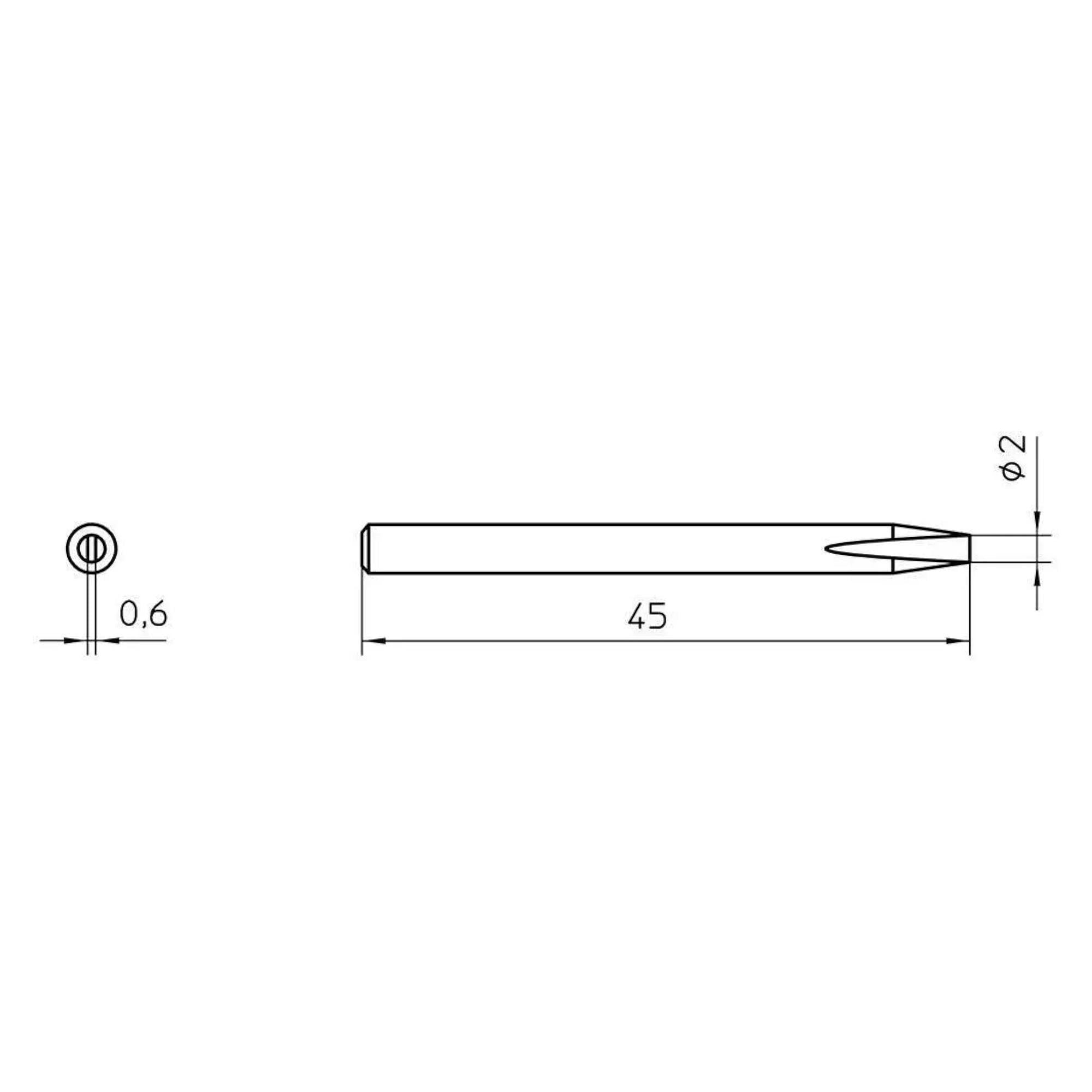 Chisel Soldering Tip 2.0 mm, SPI15 211 for SPI 16, pack of 10 - Weller 4SPI15211-1