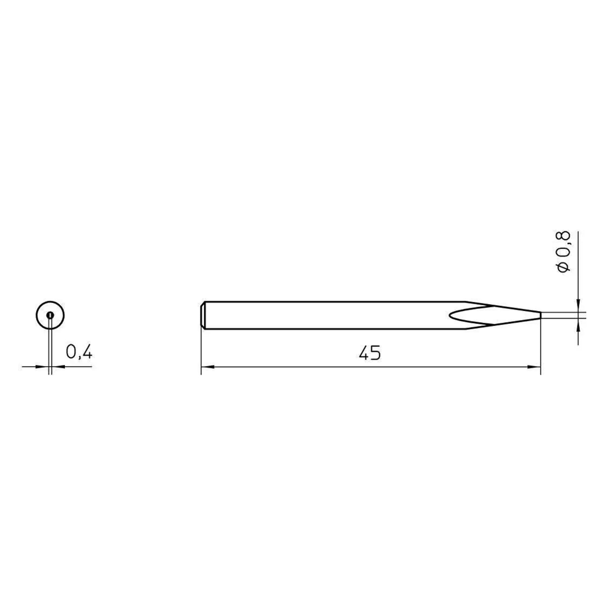 Needle Soldering Tip Ø 0.8 mm, SPI15 213 for SPI 16, pack of 10 - Weller 4SPI15213-1