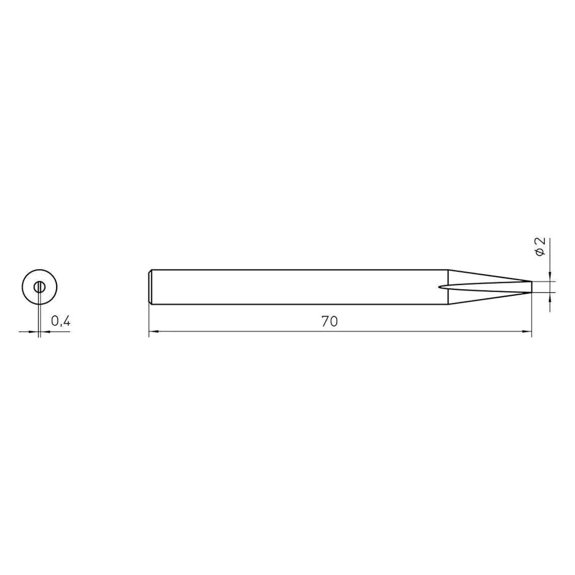 Chisel Soldering Tip 2.0 mm, SPI40 224 for SPI 41, pack of 10 - Weller 4SPI40224-1