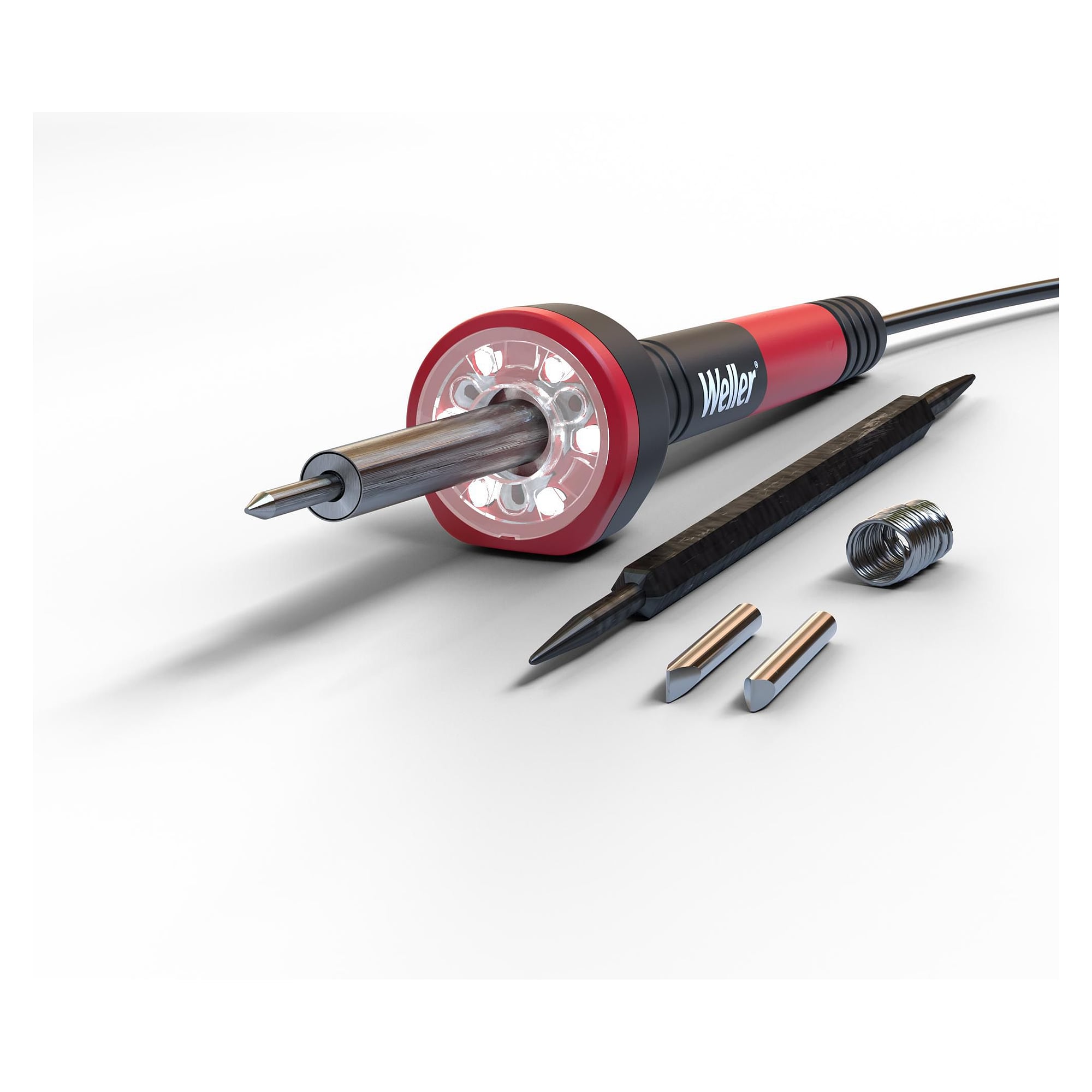 Lötkolben-Set 30 W mit LED-Ringlicht, Ständer, 3 Spitzen und Lot - Weller WLIRK3023C