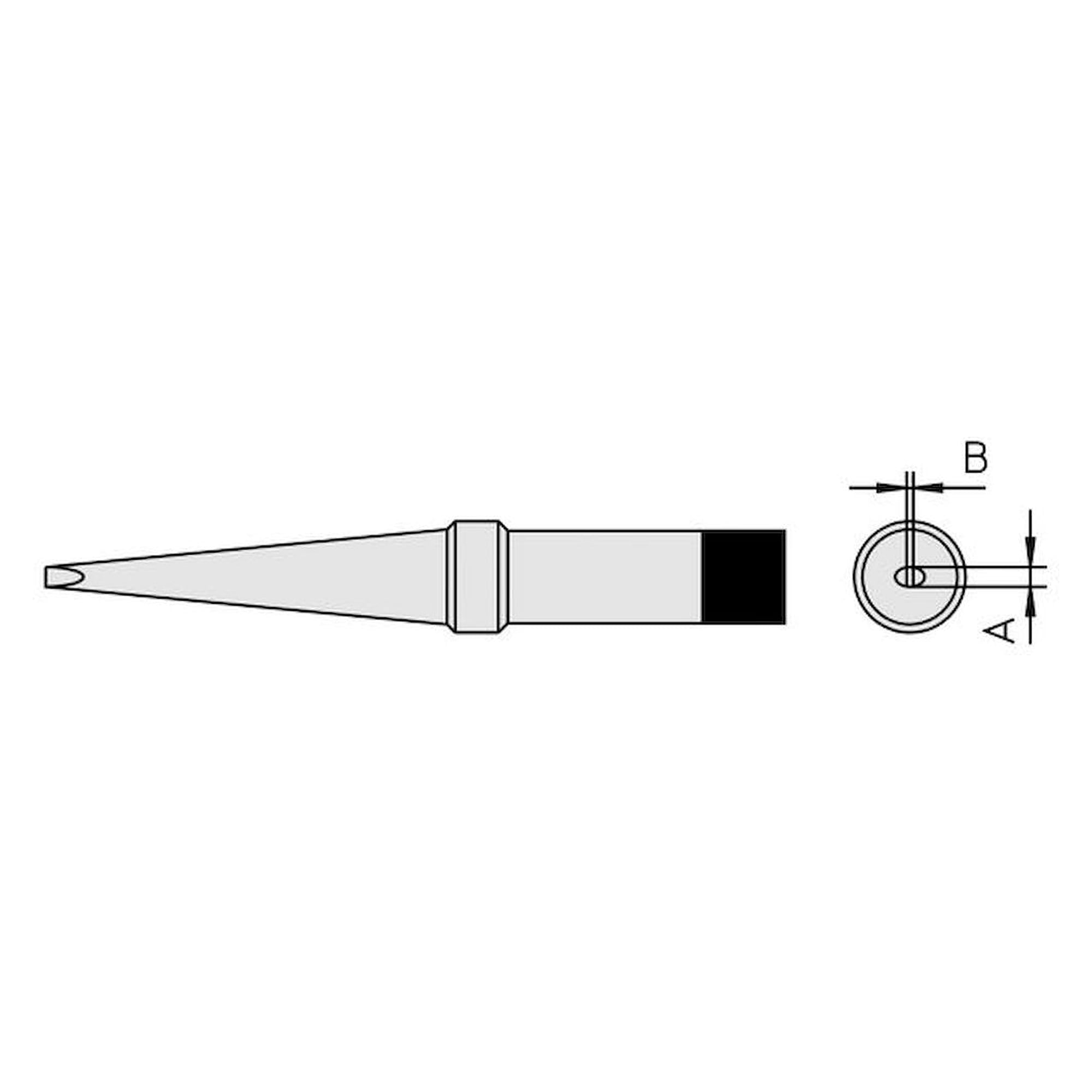 Weller 4PTK8-1. Waver soldering tip PT-K8 chisel-shaped long, 1.2x0.4 mm, 425 °C