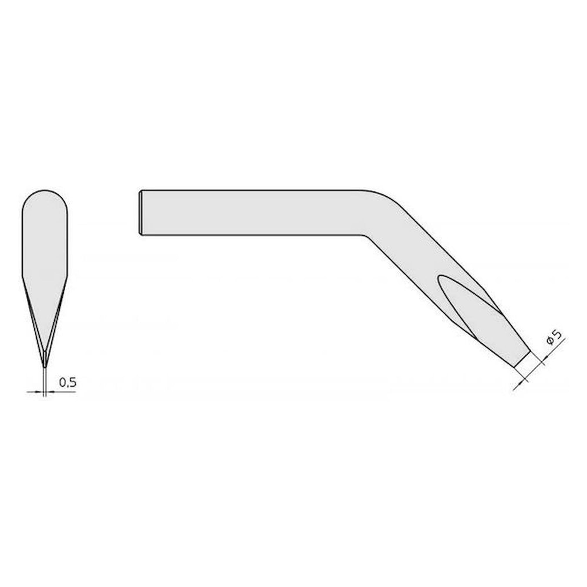 Weller 4SPI80237-1. Waver soldering tip chisel-shaped curved, 5 mm for SPI 81, width 5 mm