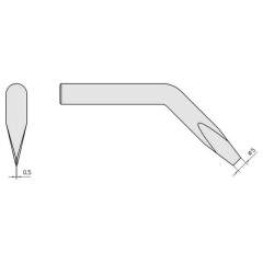 Weller 4SPI80237-1. Waver soldering tip chisel-shaped curved, 5 mm for SPI 81, width 5 mm