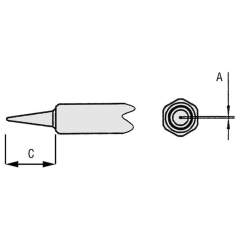 Weller NT1. Waver soldering tip NT-1 ro with shape 0.25 mm, length 7.4 mm