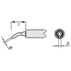 Weller NTAX. Waver soldering tip NT-AX, chisel shape bent 30°, 1, 6x0, 8 mm