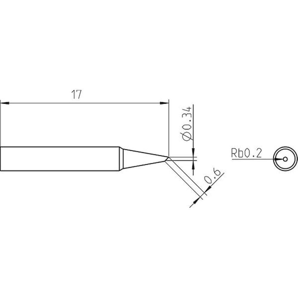 Weller T0050103799. RTP 004 B Pico Lötspitze, abgeschrägtt 0,4 mm