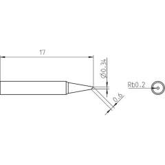 Weller T0050103799. RTP 004 B Pico waver soldering tip, bevel cut 0.4 mm